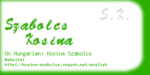 szabolcs kosina business card